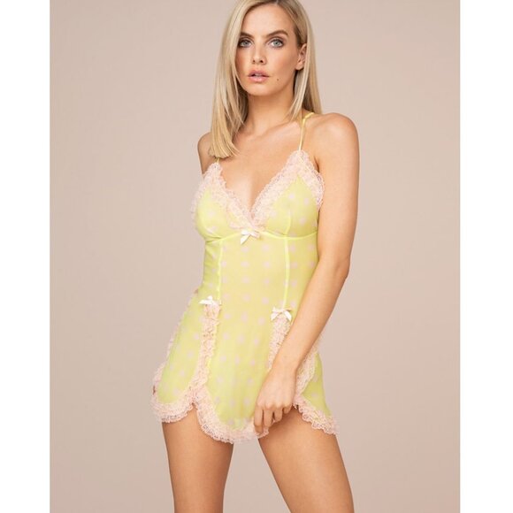 Agent Provocateur ISMAY Slip NWT Lime & Pink Silk! [AX]